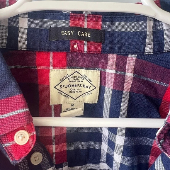 St. John’s men’s plaid button down shirt - Picture 2 of 2